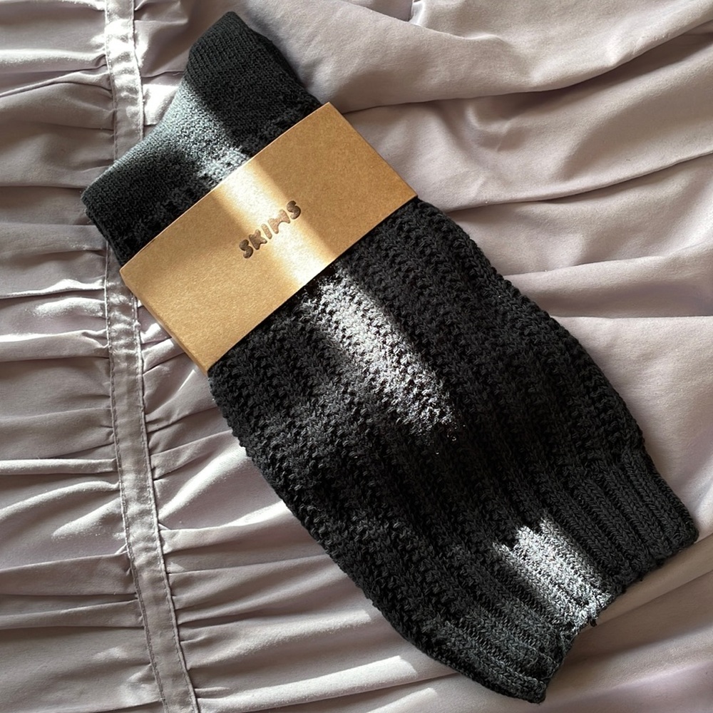 SKIMS NWT Black Slouchy Cable Socks